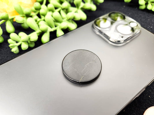 TheTayloredJean - Shungite EMF Cell Phone Tile Plain Round - 30mm